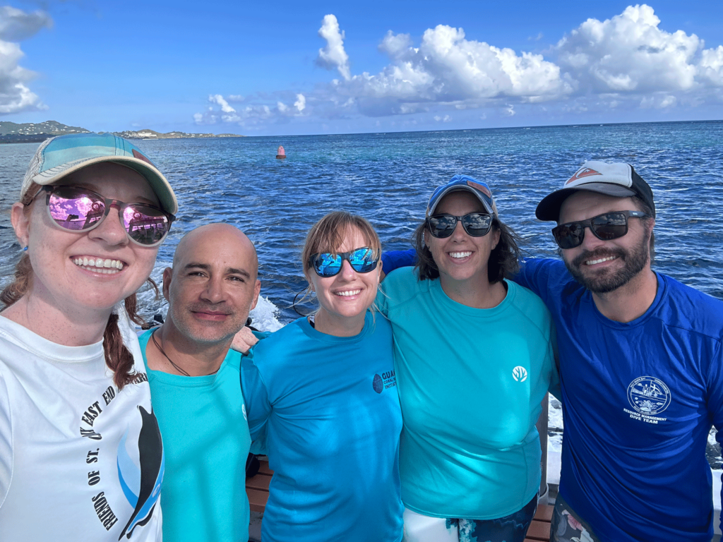 Group shot of 5 coral scientists