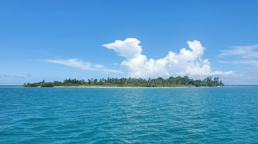 tropical island and blue sea